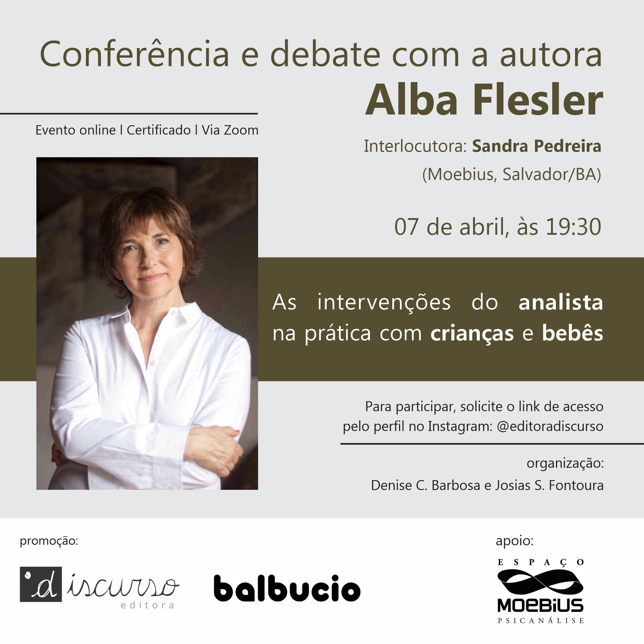 Conferência e debate com a autora Alba Flesler – 07/04/2022