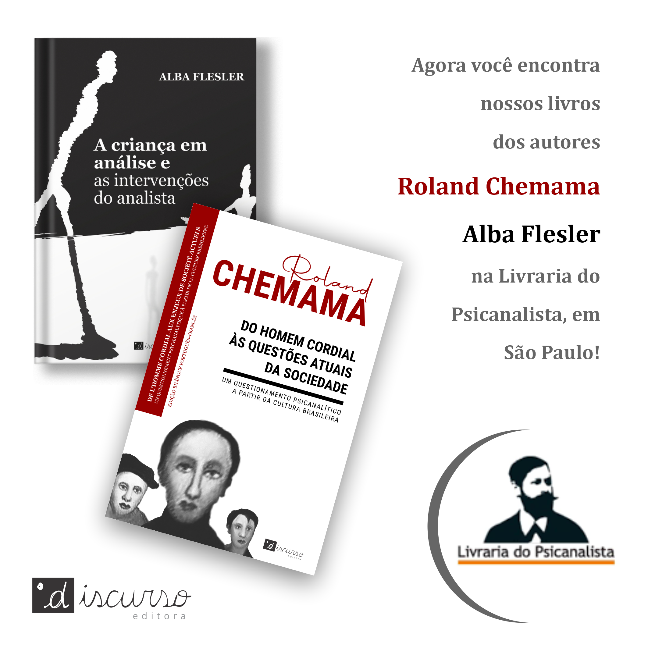 Roland Chemama e Alba Flesler na Livraria do Psicanalista em São Paulo